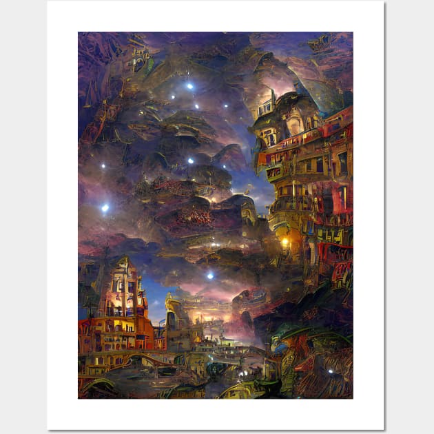 Cityscape at Night Wall Art by UltraQuirky